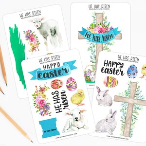 Bible Journaling Stickers | Easter Stickers | He Has Risen Sticker Sheets | Stickers for Bible Journaling