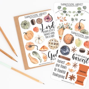 Bible Journaling Stickers | Thanksgiving Harvest Stickers | Fall Stickers | Stickers for Bible Journaling