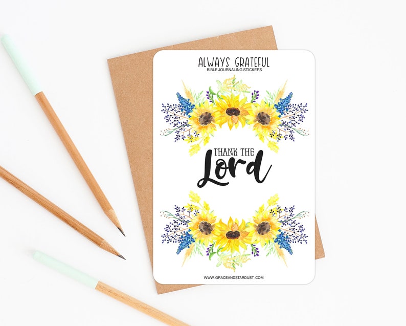 Bible Journaling Stickers Always Grateful Sticker Sheets Sunflower Stickers Stickers for Bible Journaling image 4