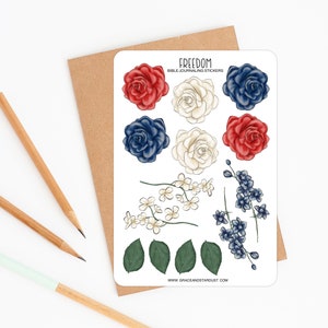 Bible Journaling Stickers 4th of July Sticker Sheets Stickers for Bible Journaling image 4