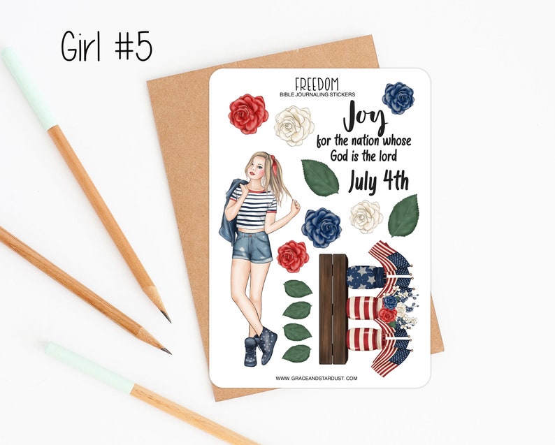 Bible Journaling Stickers 4th of July Sticker Sheets Stickers for Bible Journaling image 9