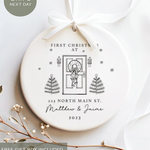 Personalized New Home Ornament - New Home Christmas Ornament - Wreath New House Ornament