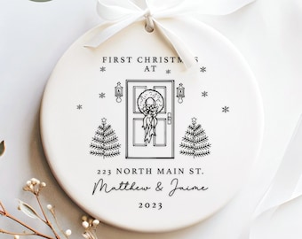 Personalized New Home Ornament - New Home Christmas Ornament - Wreath New House Ornament