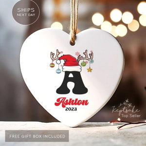 Letter Name Ornament - 2025 Family Ornament - Custom Initial Ornament - Personalized - Christmas gift - Family Keepsake - Monogram Ornament