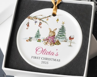 Baby's First Christmas Ornament - Personalized First Christmas Girl Ornament - Custom Baby Girl Ornament 2026