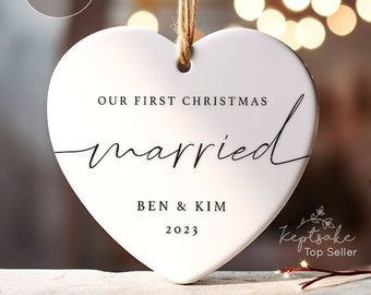 First Christmas Married Ornament - Mr and Mrs Tree Christmas Ornament - Our First Christmas Married as Mr and Mrs Ornament - Personalized