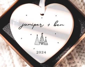 Couples Christmas Ornament - Personalized Couple Names Christmas Ornament - Our First Christmas Together - New Couple Gift