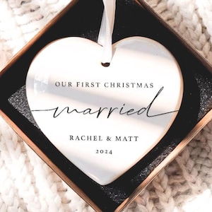 First Christmas Married Ornament - Mr and Mrs Tree Christmas Ornament - Our First Christmas Married as Mr and Mrs Ornament - Personalized