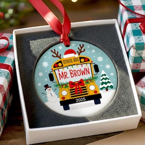 Bus Driver Christmas Ornament - Personalized School Bus Christmas Ornament - Bus Driver Gift