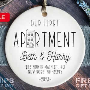 Our First Apartment Ornament Personalized - First Apartment Christmas Ornament - New House Ornament