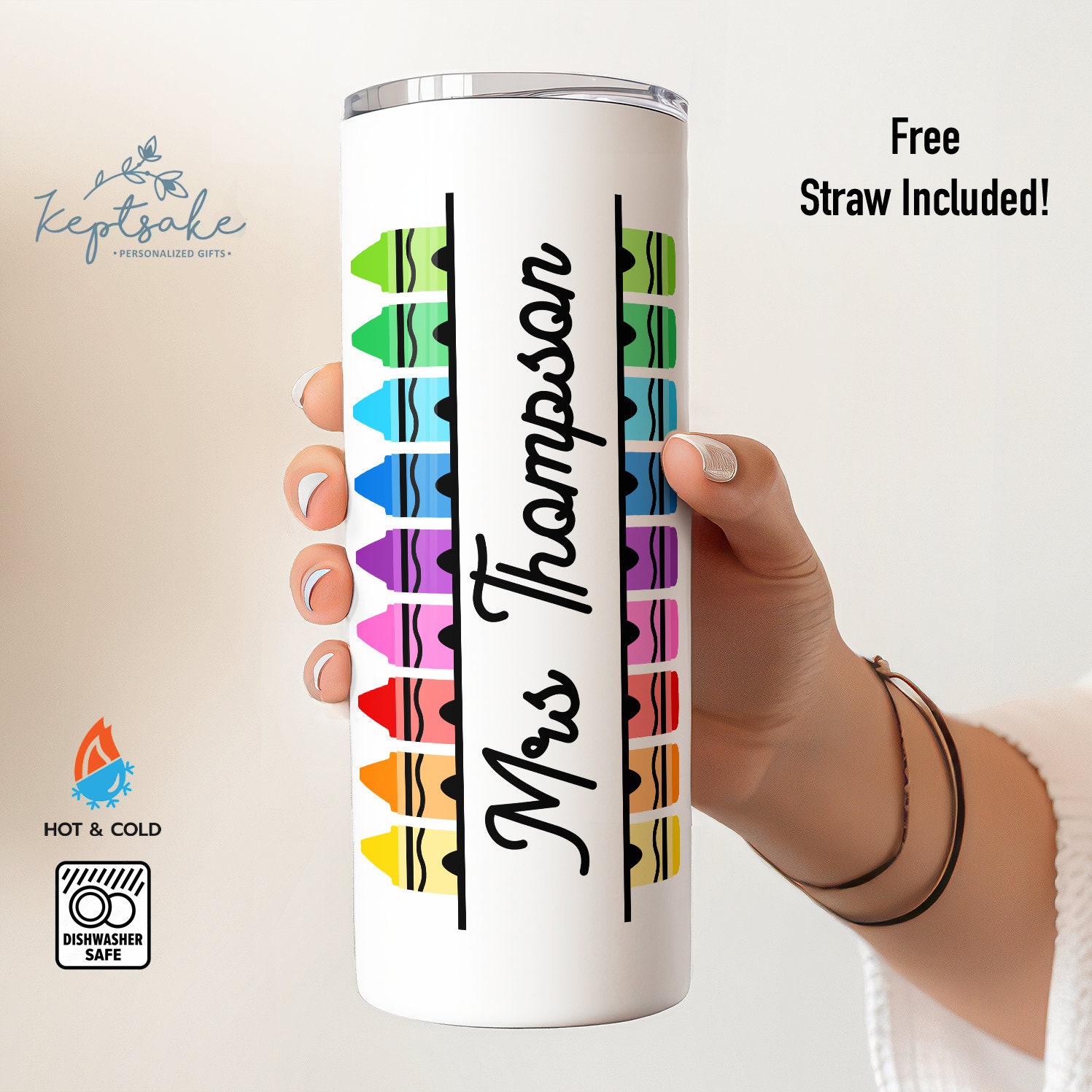 Teacher Gift - Personalized Tumbler Gift for Teacher -  Custom Teacher Name Gift - Teacher Appreciation Gift - End of Year Teacher Tumbler