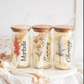 Personalized Birth Flower Glass Tumbler - Custom Birth Flower Gift for Bridesmaid - Bridesmaid Proposal Gift - Birth Flower Wedding Gift