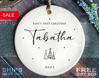 Baby's First Christmas Ornament - Personalized Baby Name Christmas Ornament - Custom Baby Name Christmas Ornament