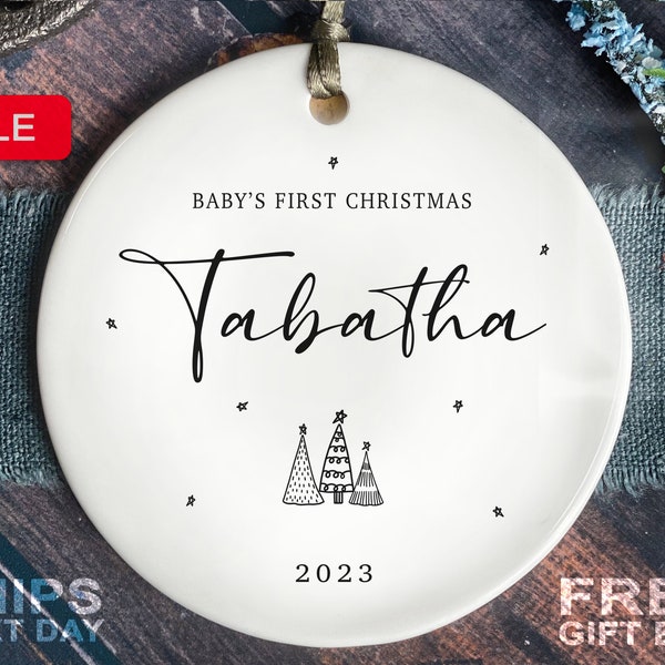 Baby's First Christmas Ornament - Personalized Baby Name Christmas Ornament - Custom Baby Name Christmas Ornament