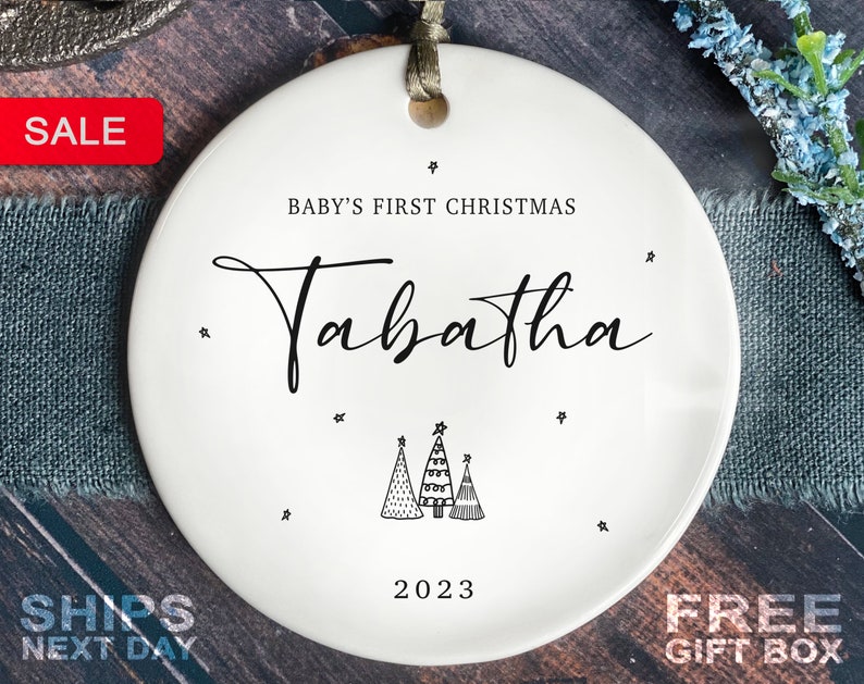 Baby's First Christmas Ornament Personalized Baby Name Christmas Ornament Custom Baby Name Christmas Ornament image 1