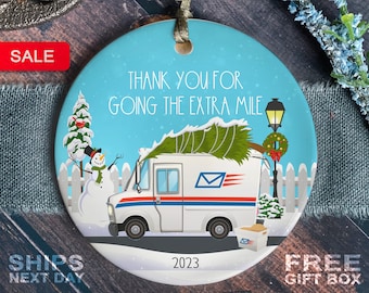 Mail Carrier Christmas Ornament - Postal Worker Christmas Ornament - Mail truck Gift
