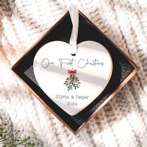 Couples Christmas Ornament - Personalized Couple Names Christmas Ornament - Our First Christmas Together - New Couple Gift 2025