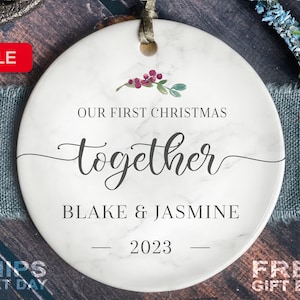 First Christmas Together Ornament - Couples Ornament - Personalized First Christmas Together - New Couple Gift