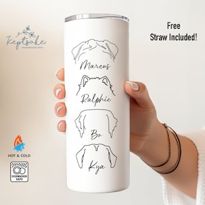 Regalo de vaso de mamá de perro - Vaso de oreja de perro personalizado con nombre - Regalo de amante de perros - Regalo de mamá de perro - Taza de viaje de oreja de perro - Regalo de papá de perro - Vaso de oreja de gato
