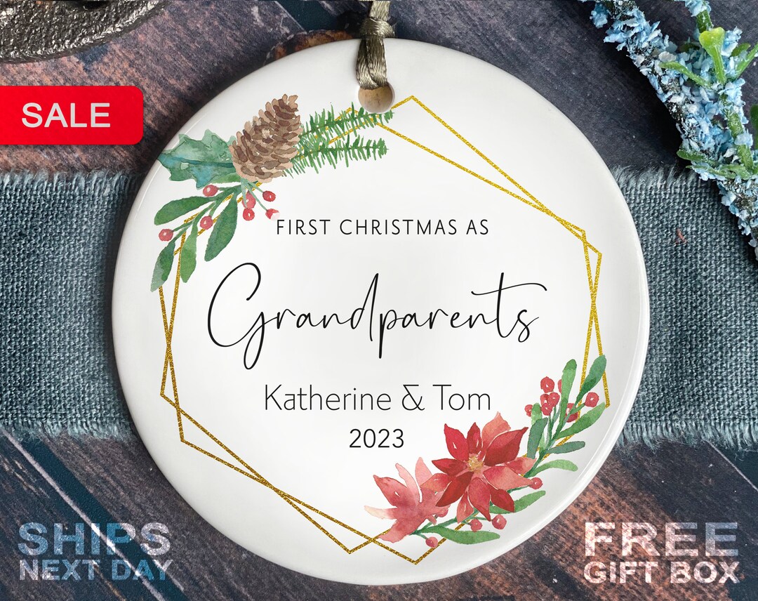 Personalized First Christmas as Grandparents Ornament Custom First ...