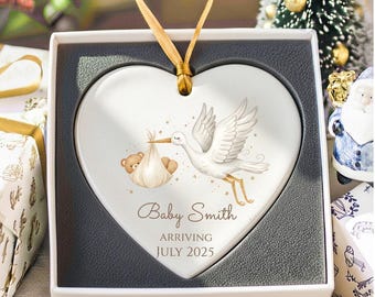 Personalized Baby Announcement Ornament | Pregnancy Reveal Gift | We're Expecting Ornament | Baby Arrival Gift