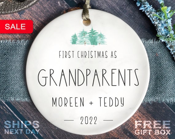 Personalized Grandparents Ornament Custom Modern First - Etsy