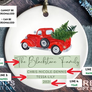 Personalized Family Christmas Ornament Custom Family Keepsake Family Ornament image 2