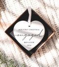Engagement Christmas Ornament - Personalized First Christmas Keepsake - Engaged Christmas Gift 2025