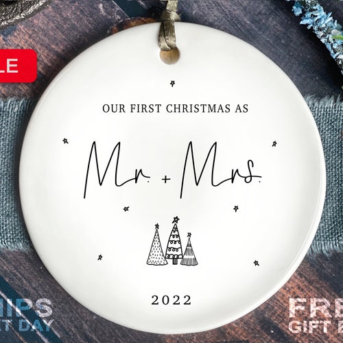 First Christmas Married Ornament Mr and Mrs Tree Christmas - Etsy