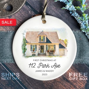 Realtor Closing Gift - Housewarming Gift Ornament - Watercolor Photo Realtor Closing Gift