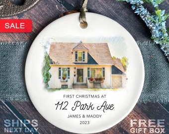 Realtor Closing Gift - Housewarming Gift Ornament - Watercolor Photo Realtor Closing Gift