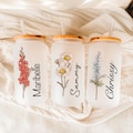 Bridesmaid Gift - Custom Bridesmaid Proposal Gift Birth Flower Glass Tumbler - Personalized Wedding Gift - Birth Flower Gift