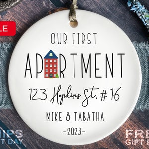 Our First Apartment Ornament Personalized - First Apartment Christmas Ornament - New House Ornament