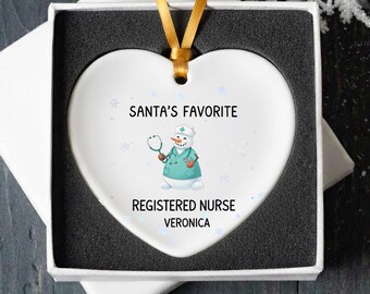 Registered Nurse Gift Ornament | Personalized Snowman Ornament | RN Gift | Nurse Appreciation | Christmas 2024
