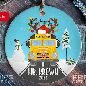 Bus Driver Christmas Ornament - Personalized School Bus Christmas Ornament - Bus Driver Gift