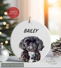 Shih Tzu Ornament - Personalized Gift for Shih Tzu Lover - Custom Shih Tzu Watercolor Photo Gift