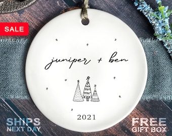 Couples Christmas Ornament - Personalized Couple Names Christmas Ornament - Our First Christmas Together - New Couple Gift