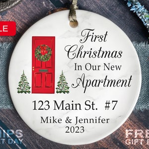 Our First Apartment Christmas Ornament Personalized First Christmas In Our New Apartment Christmas Ornament New House Ornament afbeelding 1