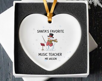 Music Teacher Gift Ornament | Personalized Snowman Ornament | Male Teacher Gift | Band Teacher Gift | Christmas 2024
