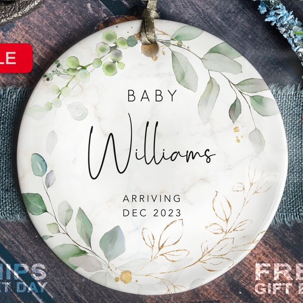 Announcement Ornament - Personalized Pregnancy Reveal Christmas Ornament - Custom Baby Name Christmas Ornament