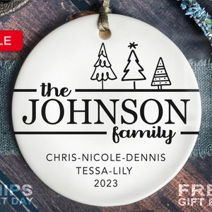 Personalized Family Christmas Ornament - Custom Family Keepsake - Family Ornament