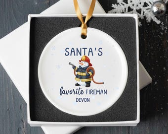 Fireman Gift Ornament | Personalized Snowman Ornament | Firefighter Thank You | First Responder Gift | Christmas 2026