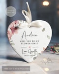 Personalized Flower Girl Ornament - Custom Wedding Keepsake - Will You Be My Flower Girl - Wedding 2026
