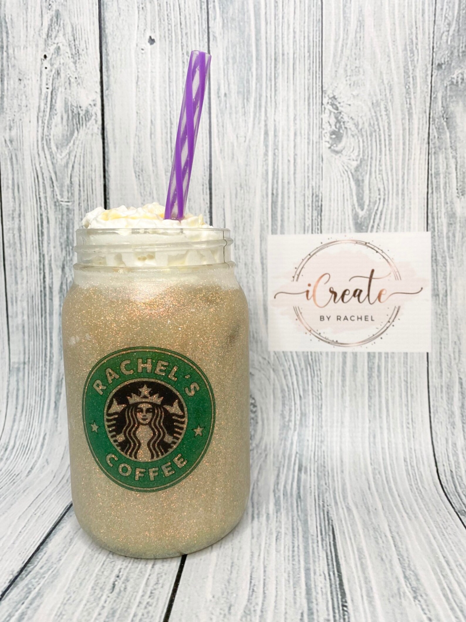 Mason Jar Starbucks Personalized glass tumbler Personalized Etsy