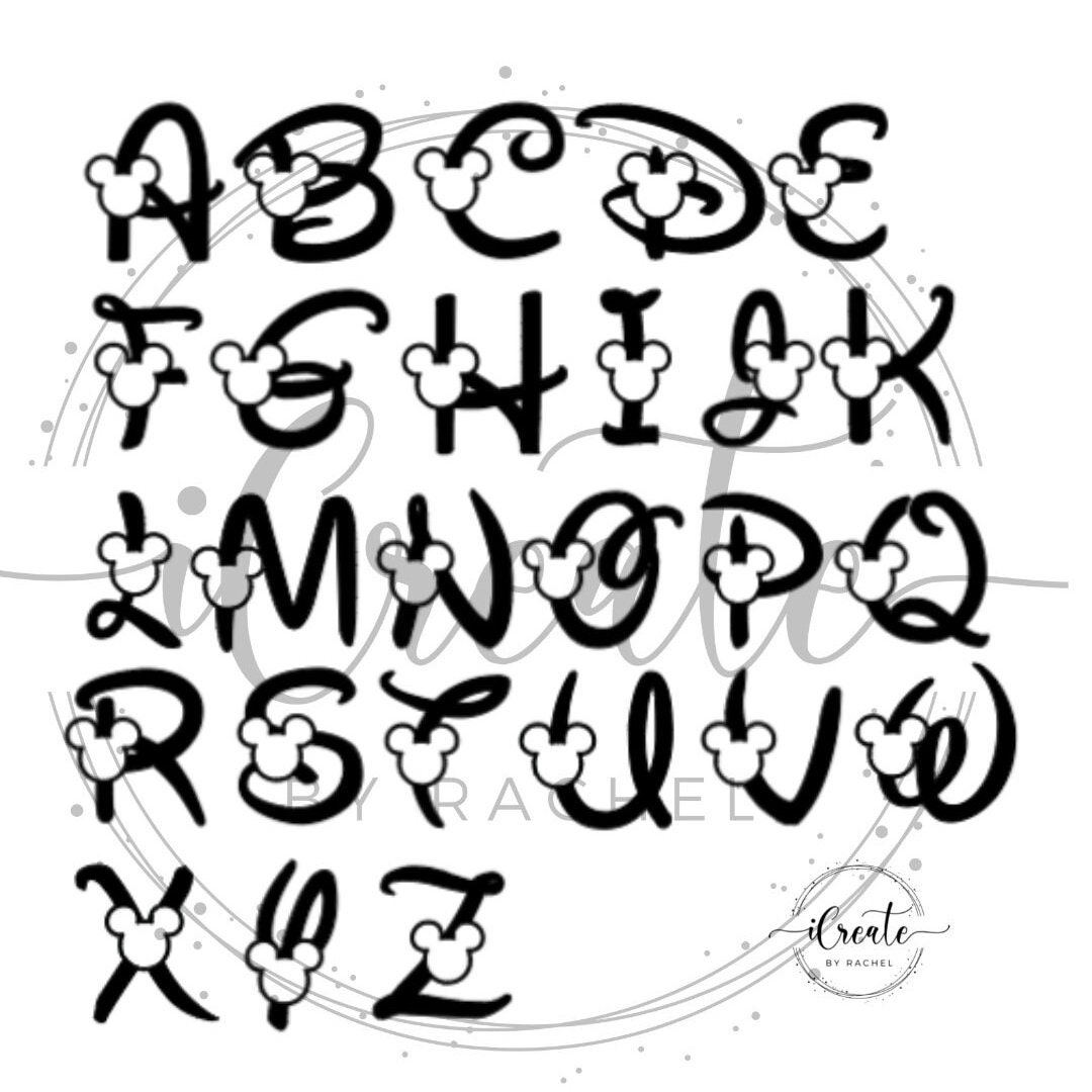 Mickey Alphabet Letter Disney Decal Alphabet Initials Decal Etsy