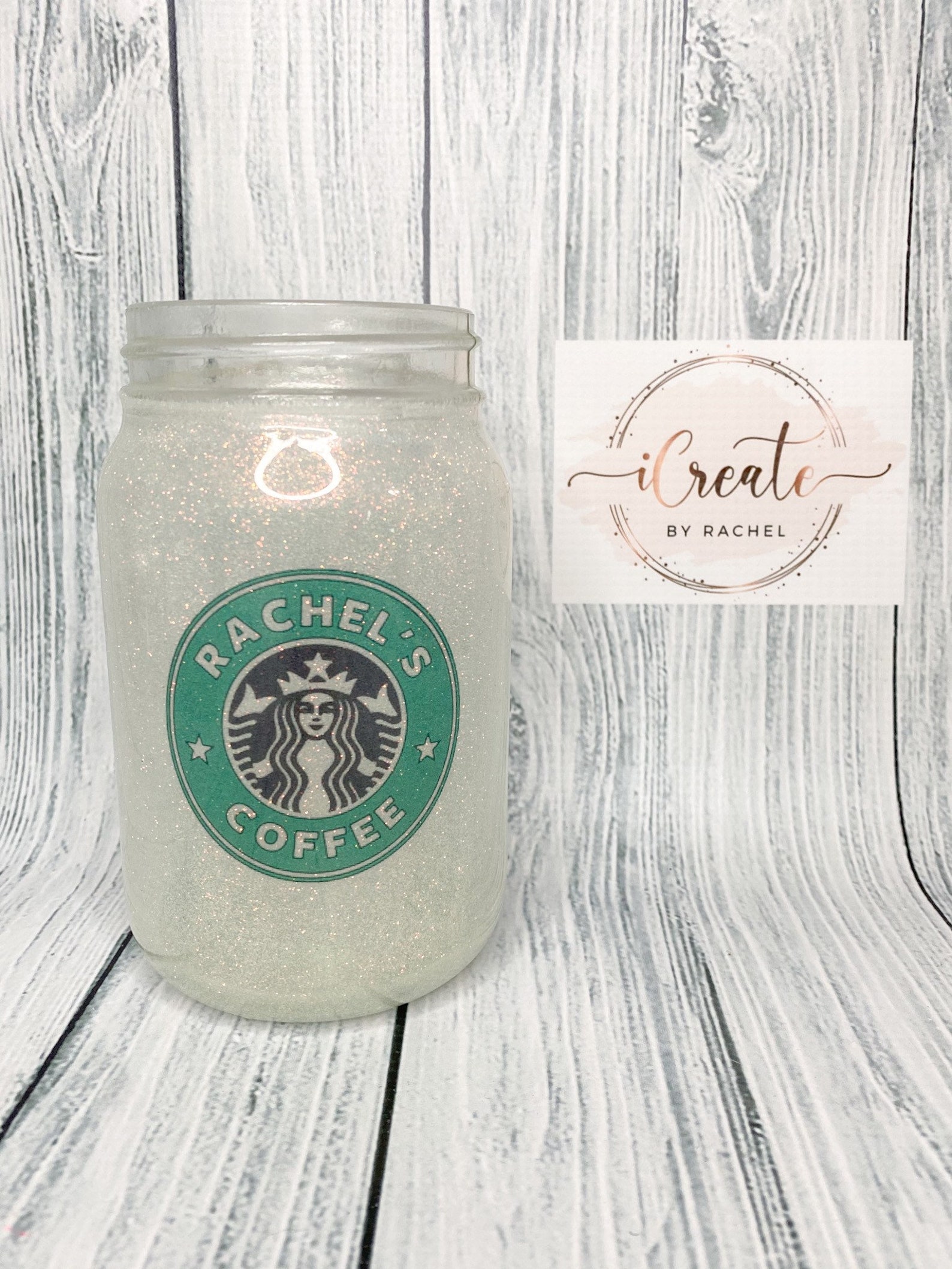 Mason Jar Starbucks Personalized glass tumbler Personalized Etsy