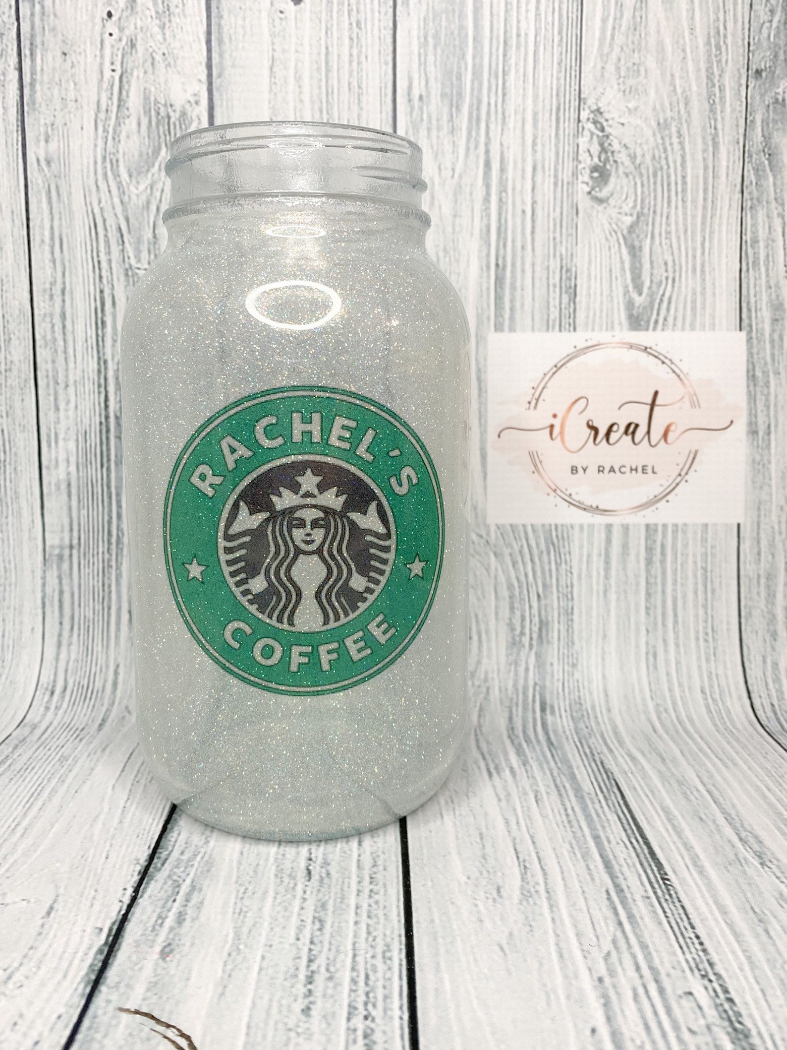 Mason Jar Starbucks Personalized glass tumbler Personalized Etsy