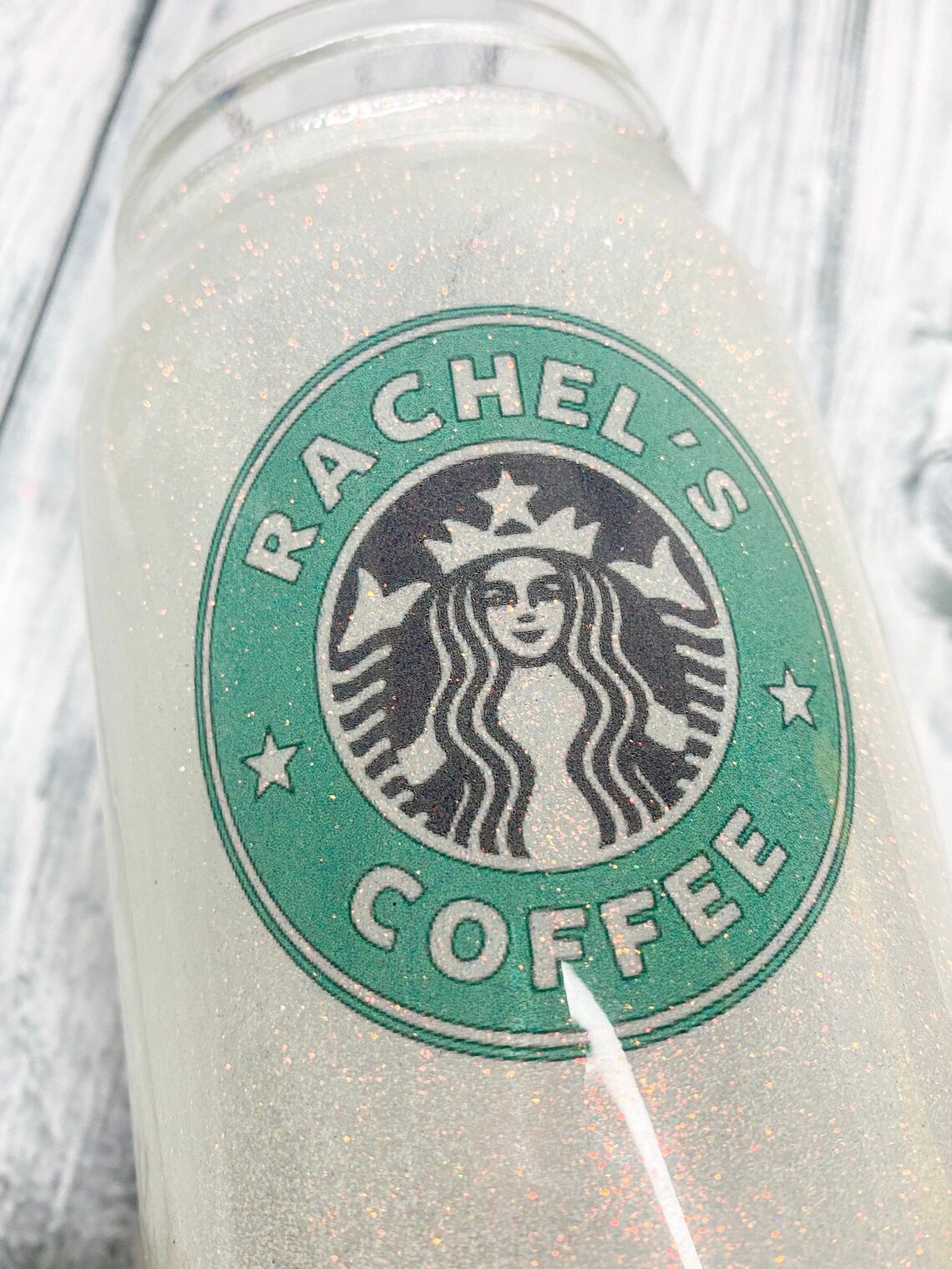 Mason Jar Starbucks Personalized glass tumbler Personalized Etsy