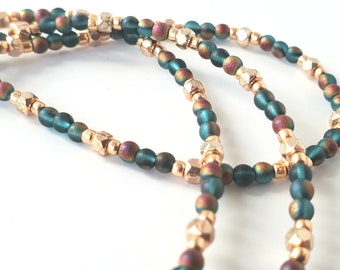 Rose Gold Eyeglass Chain or Mask Holder -- Thin, Light Weight, High Quality -- Beaded Lanyard for Reading Glasses, Sunglasses, Face Masks