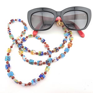 Gorgeous Glass & Gemstone Beaded Lanyard -- Eyeglass Chain OR Badge Holder, Multiple Ways to Wear -- Unique, Colorful, Handmade